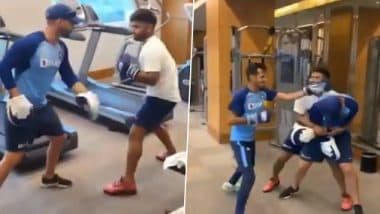 Rishabh Pant Shares Hilarious Video of Him and Yuzvendra Chahal Working Out in the Gym Ahead of India vs Sri Lanka 1st T20I 2020 (Watch Video)