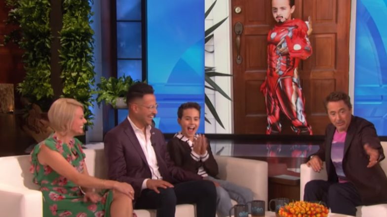 Robert Downey Jr Meets Boy With Autism on Ellen DeGeneres Show; 10-Year-Old Reveals How Iron Man Helped Him Speak Again (Watch Video)