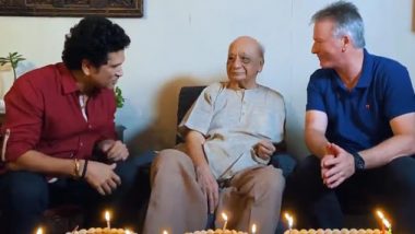 Sachin Tendulkar Wishes India’s Oldest Living First-Class Cricketer Vasant Raiji on His 100th Birthday (See Post)