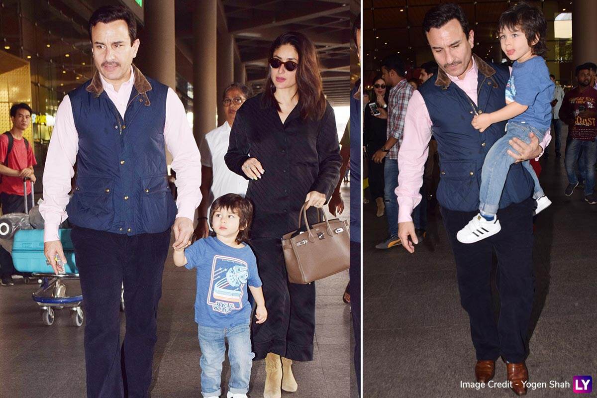 Saif Ali Khan Kareena Kapoor Make A Stylish Appearance At Mumbai