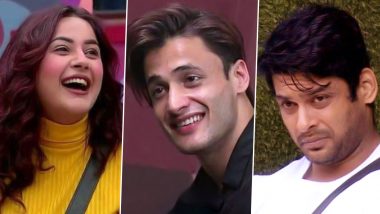 Bigg Boss 13: Shehnaaz Gill Kisses Asim Riaz to Make Sidharth Shukla Jealous, and It’s the Cutest Thing Ever (Watch Video)