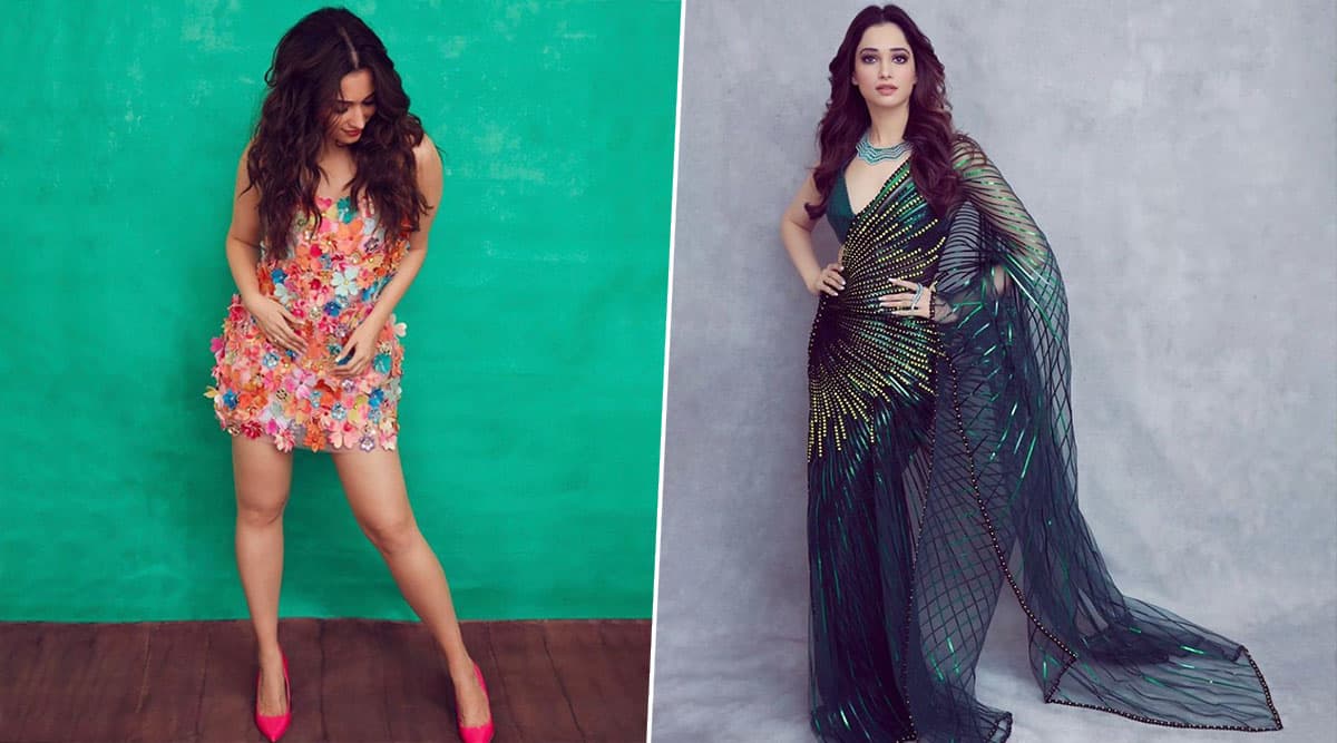 Tamannaah Bhatia in Akanksha Gajria and Amit Aggarwal for her friend's wedding