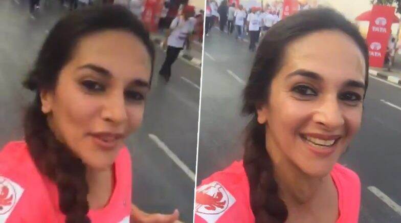 Tara Sharma Is Elated to Take Part In The Mumbai Marathon, Shares Her Video From The Running Track