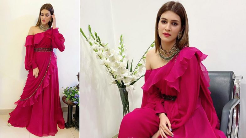Kriti Sanon Rings in Ethnic Splendour With Fuchsia, Ruffles All Bundled Into a Perfect Jumpsuit!