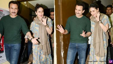 Saif Ali Khan Goes Out for a Movie Date with Wifey Kareena Kapoor Khan, and This Couple Looks Chic as Ever! View Pics