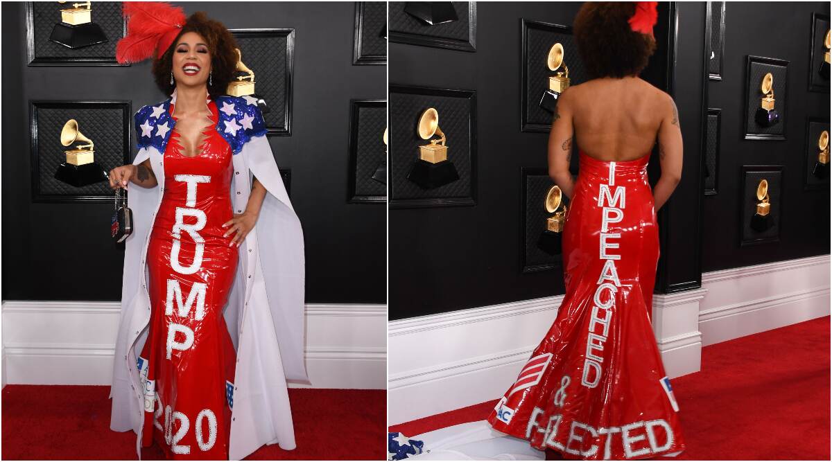  Grammys  2020  Joy Villa Turns Up Wearing a Trump  2020  