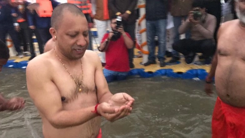 Vasant Panchami 2020: UP CM Yogi Adityanath Takes Dip in Sangam, Prayagraj, See Pics
