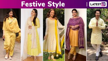 Vasant Panchami 2020: Kajol Devgan, Vidya Balan, Dia Mirza, Janhvi Kapoor, Varun Dhawan Lend Some Yellow Hued Festive Style Inspiration!