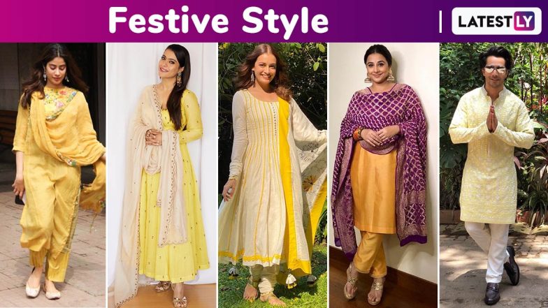 Vasant Panchami 2020: Kajol Devgan, Vidya Balan, Dia Mirza, Janhvi Kapoor, Varun Dhawan Lend Some Yellow Hued Festive Style Inspiration!