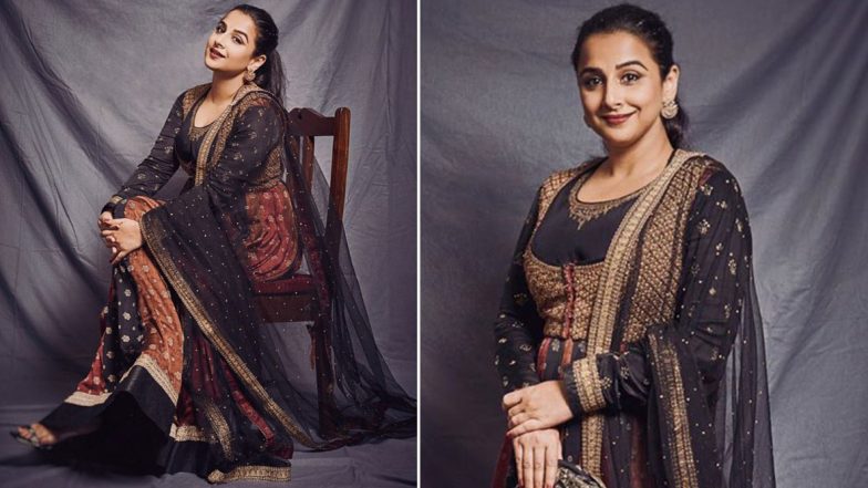 Yo or Hell No? Vidya Balan in a Rs. 44,750 Ri by Ritu Kumar Ensemble for Shakuntala Devi – The Human Computer Promotions