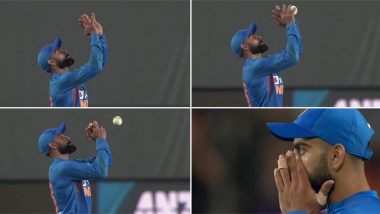 Virat Kohli Drops Easy Catch of Ross Taylor, Twitterati Hit Out at Indian Skipper’s Rare Mediocre Fielding Effort