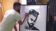 Die-Hard Virat Kohli Fan Creates Unique Portrait Of Indian Captain Using Old Mobile Phones and Wires (Watch Video)