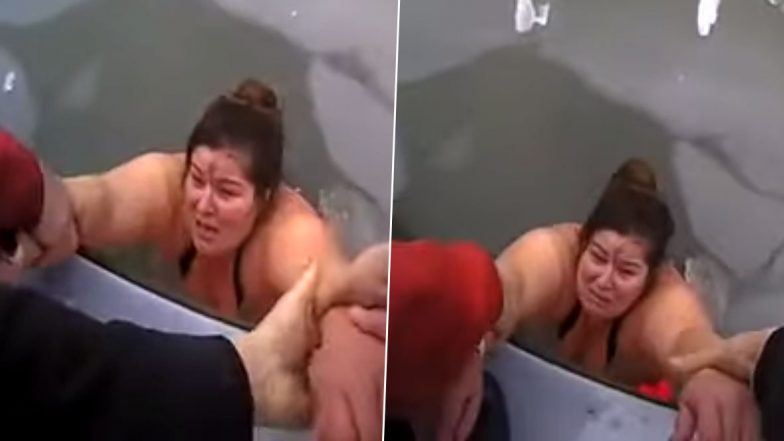 Michigan Woman Slips Into Freezing Water While Fishing, Netizens Body Shame Her as Rescue Video Goes Viral