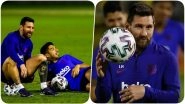 Barcelona Training Session Gets an Unexpected Visitor, Enjoys the Sight of Lionel Messi & Team Sweating it Out Ahead of Their Game Against Atletico Madrid (See Pics & Videos)