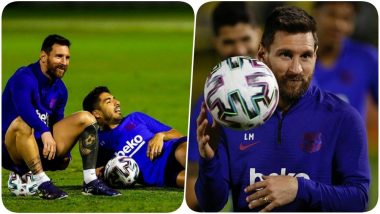 Barcelona Training Session Gets an Unexpected Visitor, Enjoys the Sight of Lionel Messi & Team Sweating it Out Ahead of Their Game Against Atletico Madrid (See Pics & Videos)