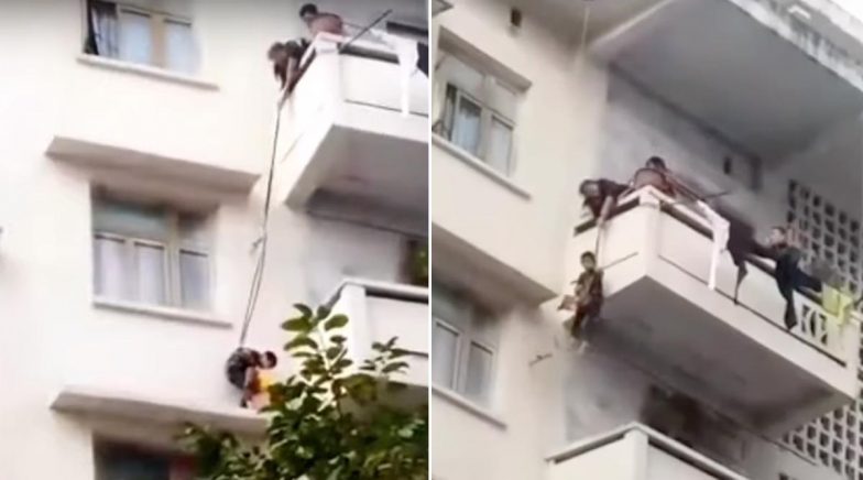 Grandma Dangles 7-YO Grandson From 50-Feet-High Balcony by Rope to ...