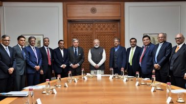 PM Narendra Modi Meets Top Businessmen Including Heads of Tata Group, Reliance Industries, Mahindra & Mahindra Ahead of Budget 2020