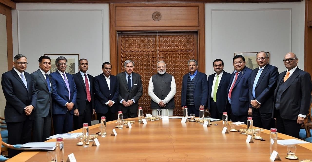 PM Narendra Modi Meets Top Businessmen Including Heads of Tata Group, Reliance Industries, Mahindra & Mahindra Ahead of Budget 2020 PM Narendra Modi Meets Top Businessmen Including Heads of Tata Group, Reliance Industries, Mahindra & Mahindra Ahead of Budget 2020