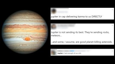 Jupiter Is Allegedly Hurling Asteroids at Earth, Say Researchers; Twitterati Ask Largest Planet to Back Off With Funny Memes and Jokes