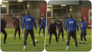 At 61, Quique Setien Barcelona New Coach Gives a Tough Time to Lionel Messi During Practice (Watch Video)