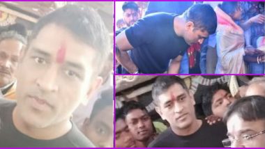 MS Dhoni Prays At Ranchi Temple Amid IPL 2020 Preparations, CSK Captain Surrounded by Fans