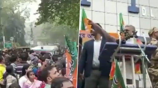 Dilip Ghosh Stops Ambulance And Orders Its Driver to Divert Route During Nadia Rally, Says 'TMC is Doing It Purposely to Disrupt Rally', Watch Video