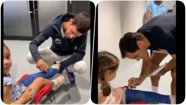 Roger Federer, Novak Djokovic Win Hearts With a Super Cute Gesture Towards Young Fan (Watch Video)