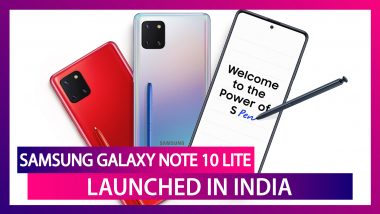 Samsung Galaxy Note 10 Lite Smartphone Launched in India; Prices, Features, Variants & Specs