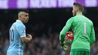 David De Gea Jokingly Shows a Middle Finger to Sergio Aguero During Manchester City vs Manchester United, Carabao Cup 2019-20 (See Pic)