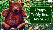Happy Teddy Bear Day 2020 Images & HD Wallpapers for Free Download Online: Wish on Fourth Day of Valentine Week With WhatsApp Stickers and Greetings