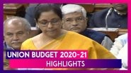 Union Budget 2020-21 Highlights: Key Takeaways From Nirmala Sitharaman&rsquo;s Speech