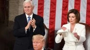 Donald Trump State of Union Address 2020: Democrat Nancy Pelosi Tears Copy of US President's Speech (Watch Video)
