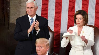 Donald Trump State of Union Address 2020: Democrat Nancy Pelosi Tears Copy of US President's Speech (Watch Video)