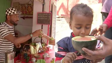 Bengaluru's Zero-Waste Juice Shop 'Eat Raja' Uses Fruit Shells Instead of Plastic Cups (View Pics)