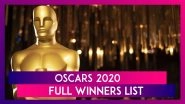 Oscars 2020: Full Winners List Of 92nd Academy Awards