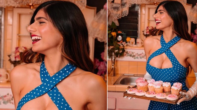 Mia Khalifa in Plunging Neckline Dress For a Hot '50's Housewife' Picture Is Giving Us Vintage Feels