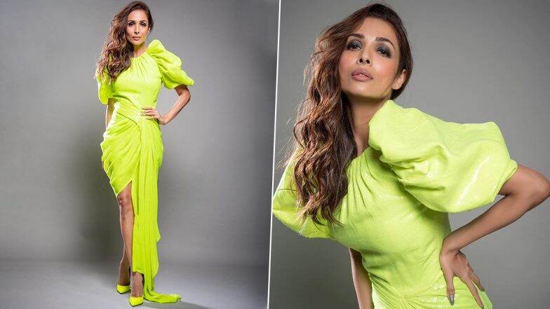 Malaika Arora Takes the Neon Trend to Another Level With Her Stunning Look in This Asymmetrical Gown (View Pics)