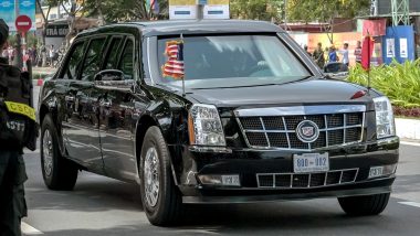 Donald Trump to Drive in Posh, High-Tech Cadillac One Car on Indian Roads; Know All About The Armoured Limousine Car of The US President; See Pic
