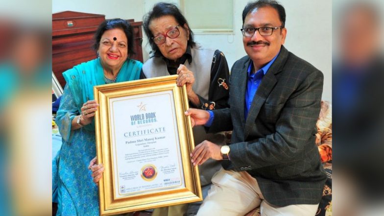 Padma Shri Manoj Kumar Receives WBR Golden Era of Bollywood Honour from London’s World Book of Records
