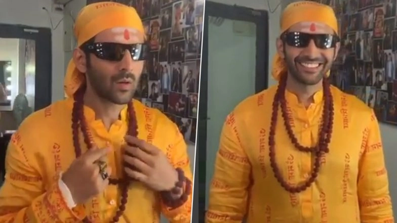 Kartik Aaryan Can't Stop Smiling As He Begins Shooting for Bhool Bhulaiyaa 2 Donning the Same Look as Akshay Kumar from the Original (Watch Video) 