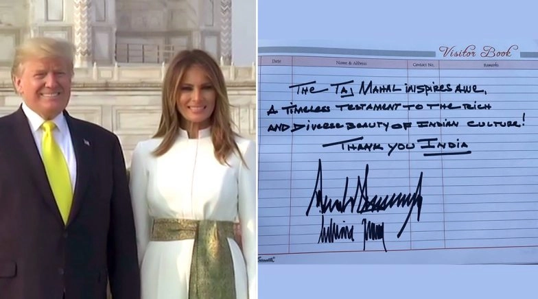 Donald Trump, Melania Trump Visit to Taj Mahal: US President Calls Monument 'A Timeless Testament'