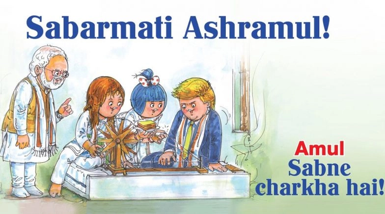 Amul Topical Featuring Trumps' Visit To Sabarmati Ashram Is Here And You Don't Want To Miss It