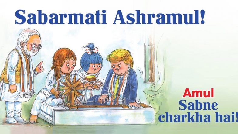 Amul Topical Featuring Trumps' Visit To Sabarmati Ashram Is Here And You Don't Want To Miss It