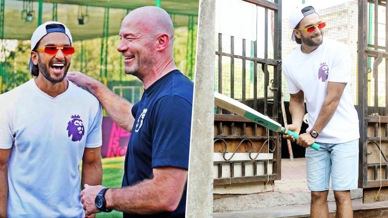Ranveer Singh Attends a Charity Cricket Match and Meets Football Legend Alan Shearer (See Pics)