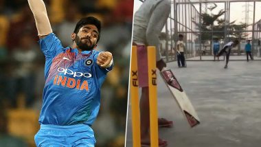 Samrudh Kini, 8-Year Old Kid, Nails Yorker Replicating Jasprit Bumrah’s Bowling Action (Watch Video)