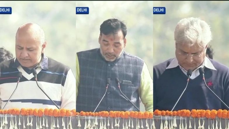 Manish Sisodia, Satyendar Jain, Imran Hussain, Kailash Gahlot, Gopal Rai Take Oath as Ministers of Delhi Cabinet