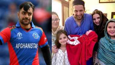 Shahid Afridi Asks Fans to Suggest a Name for His Newborn Daughter, Rashid Khan Comes Up With One