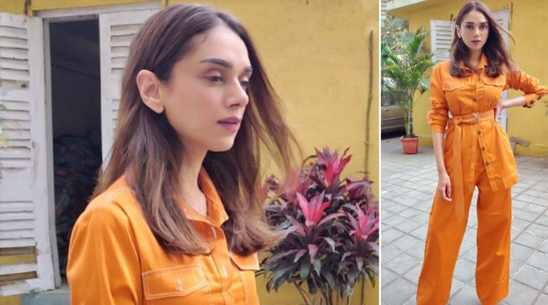 Aditi Rao Hydari Blazes in an Orange Cinched Suit, Her Chic Style Is a Perfect Steal!