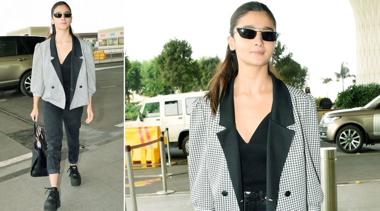 Alia Bhatt strutted at the airport donning a monochrome outfit