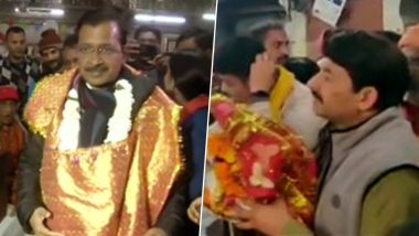 Arvind Kejriwal and Manoj Tiwari Offer Prayers at Hanuman Temple in Connaught Place and Kalkaji Temple Ahead of Delhi Assembly Elections 2020, See Pics